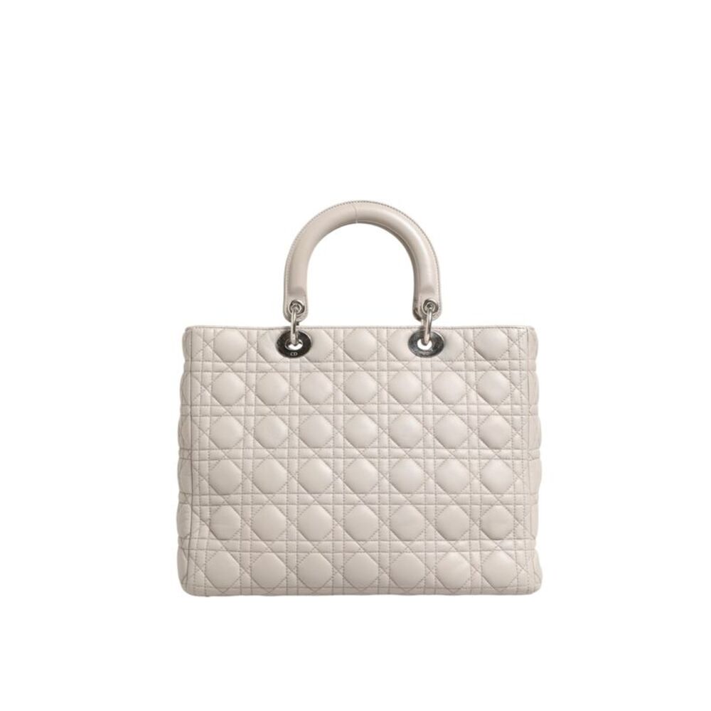 Christian Dior Lady Dior Large Grey Cannage Lambskin Women's Bag - Picture 3 of 6